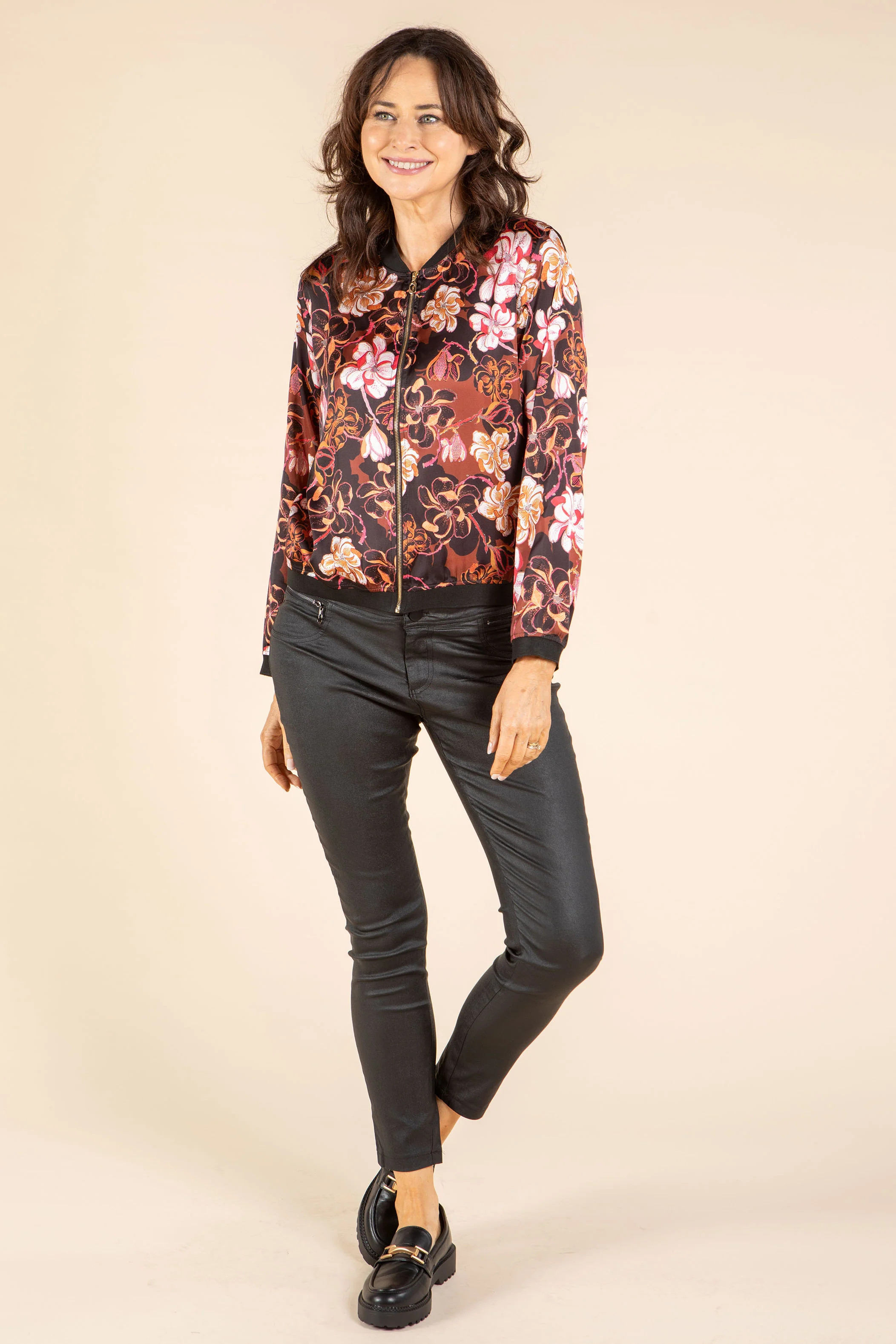 Satin Touch Floral Bomber Jacket - Image 5
