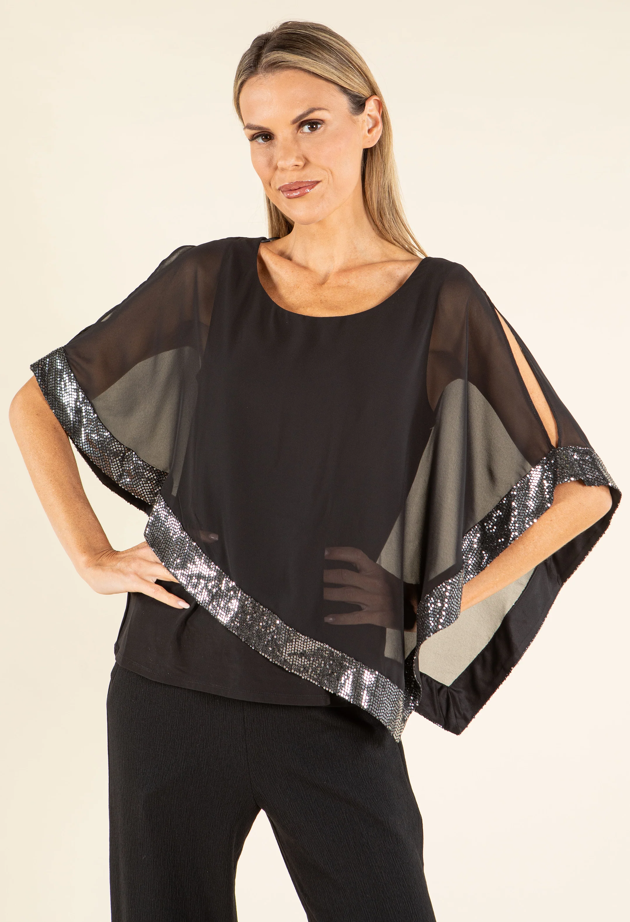 Sequin Trim Blouse - Image 2