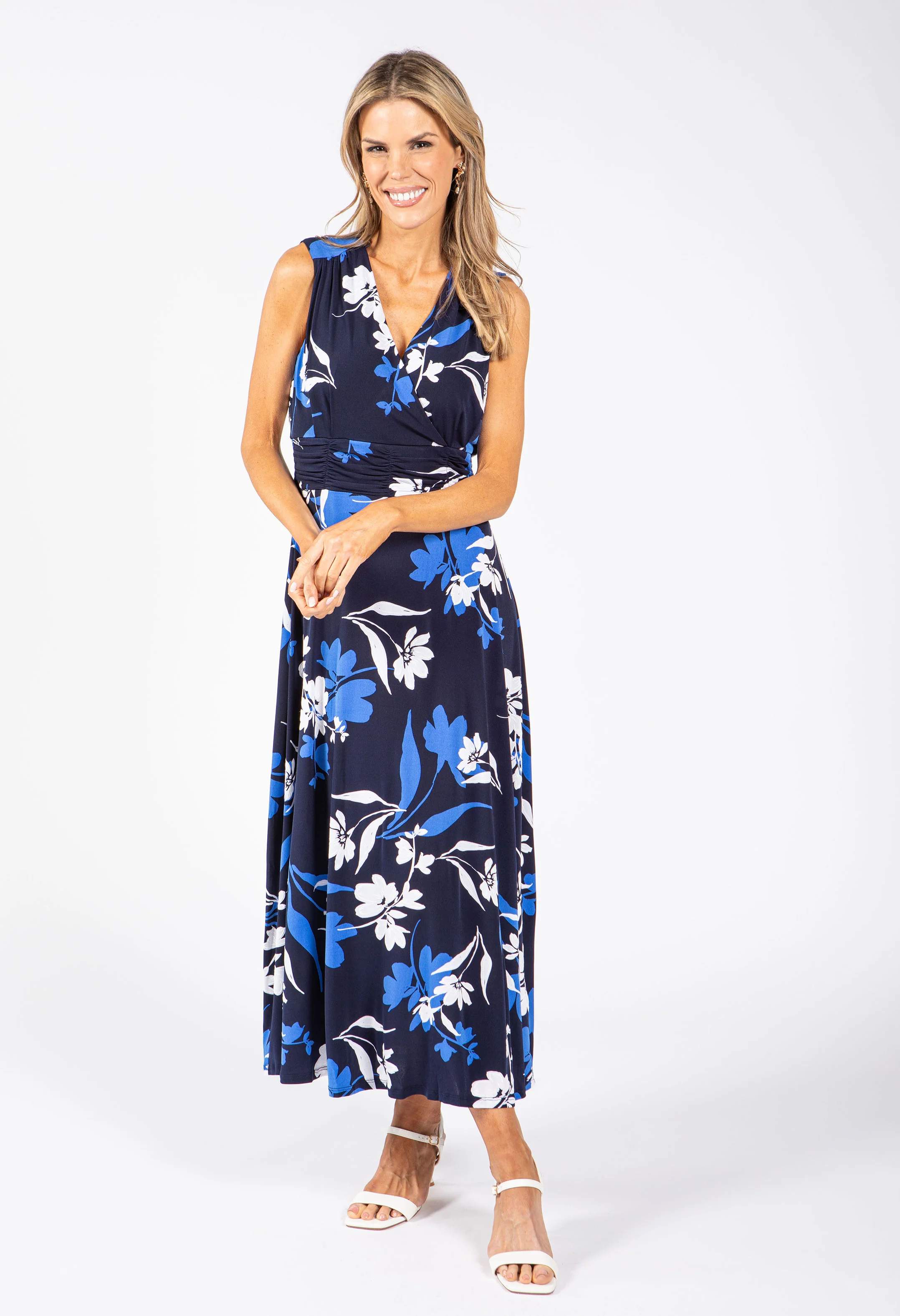 Sleeveless Floral Wrap Dress - Image 4