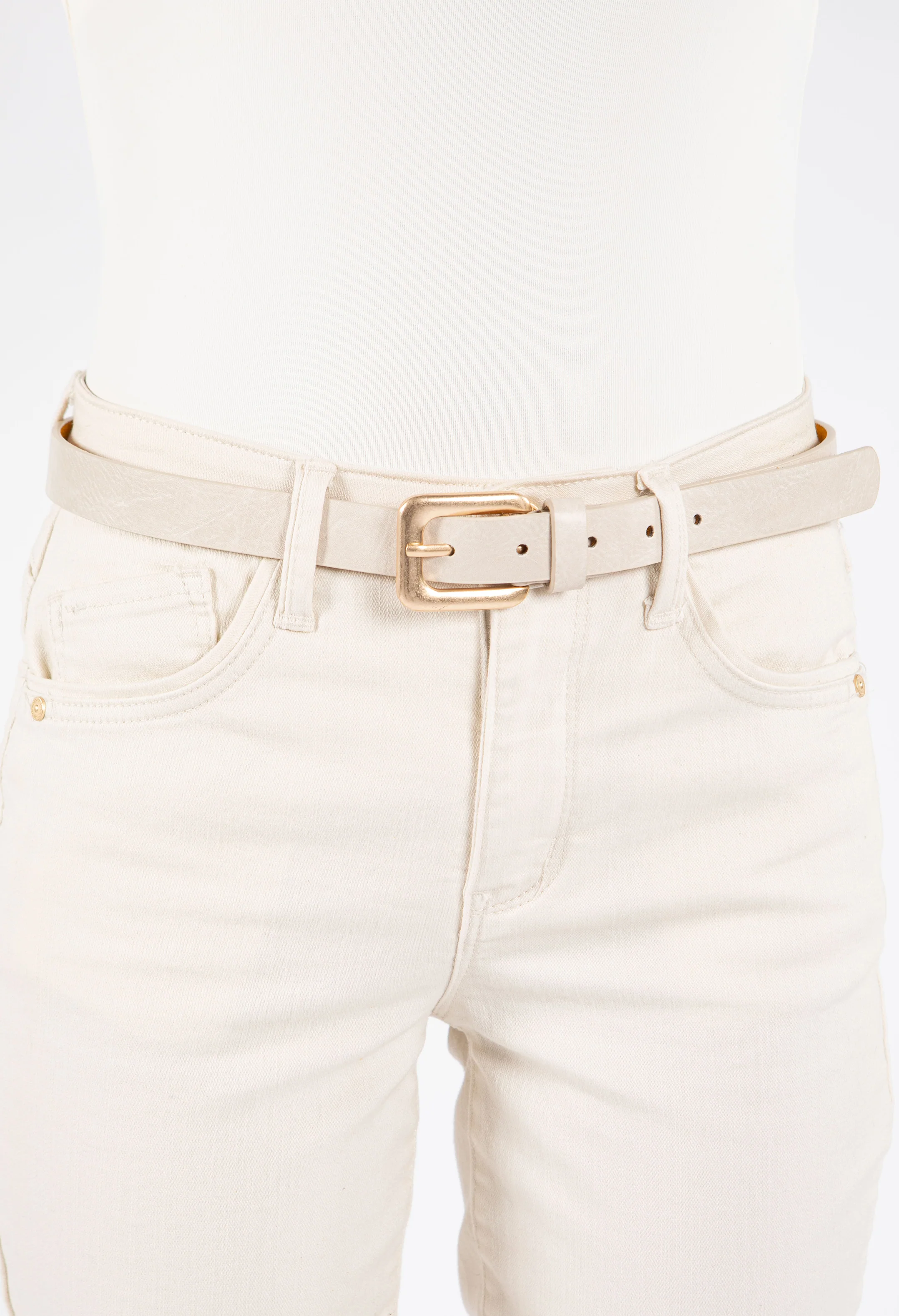 Square Gold Buckle Belt - Image 8