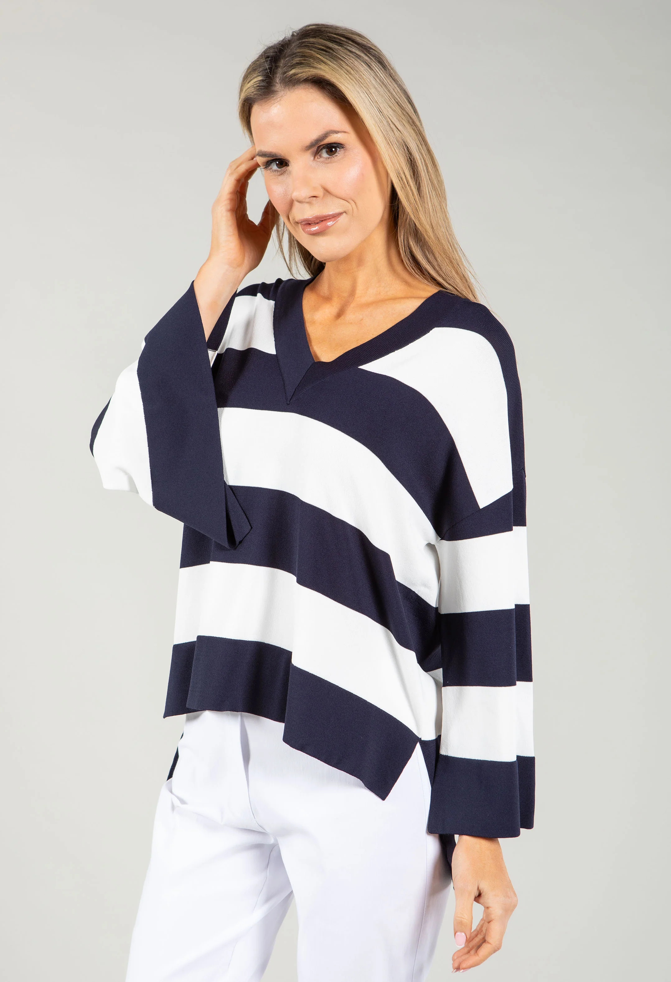 Striped Fine Knit Jumper - Image 3