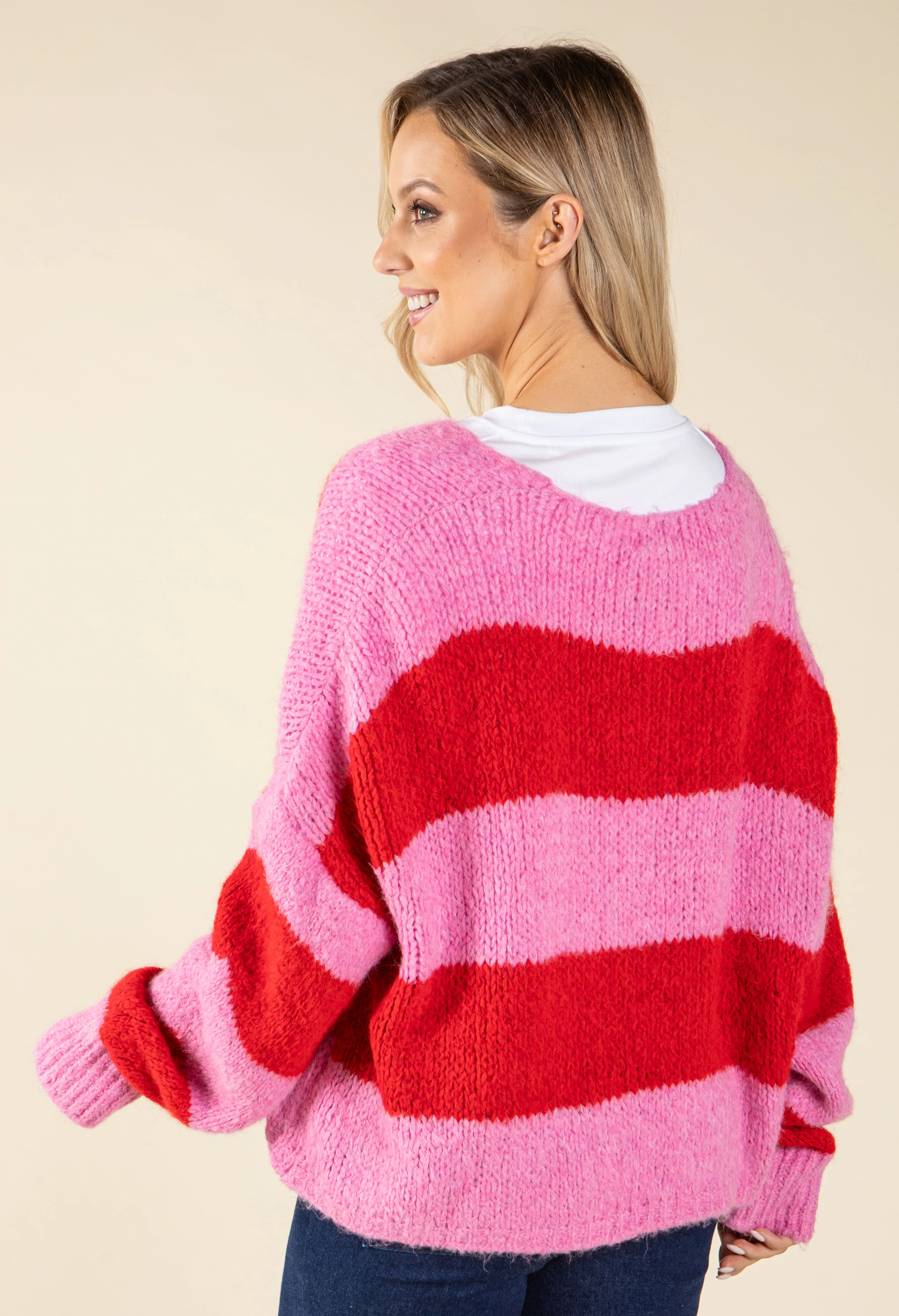 Striped Tie Front Knit Cardigan - Image 10