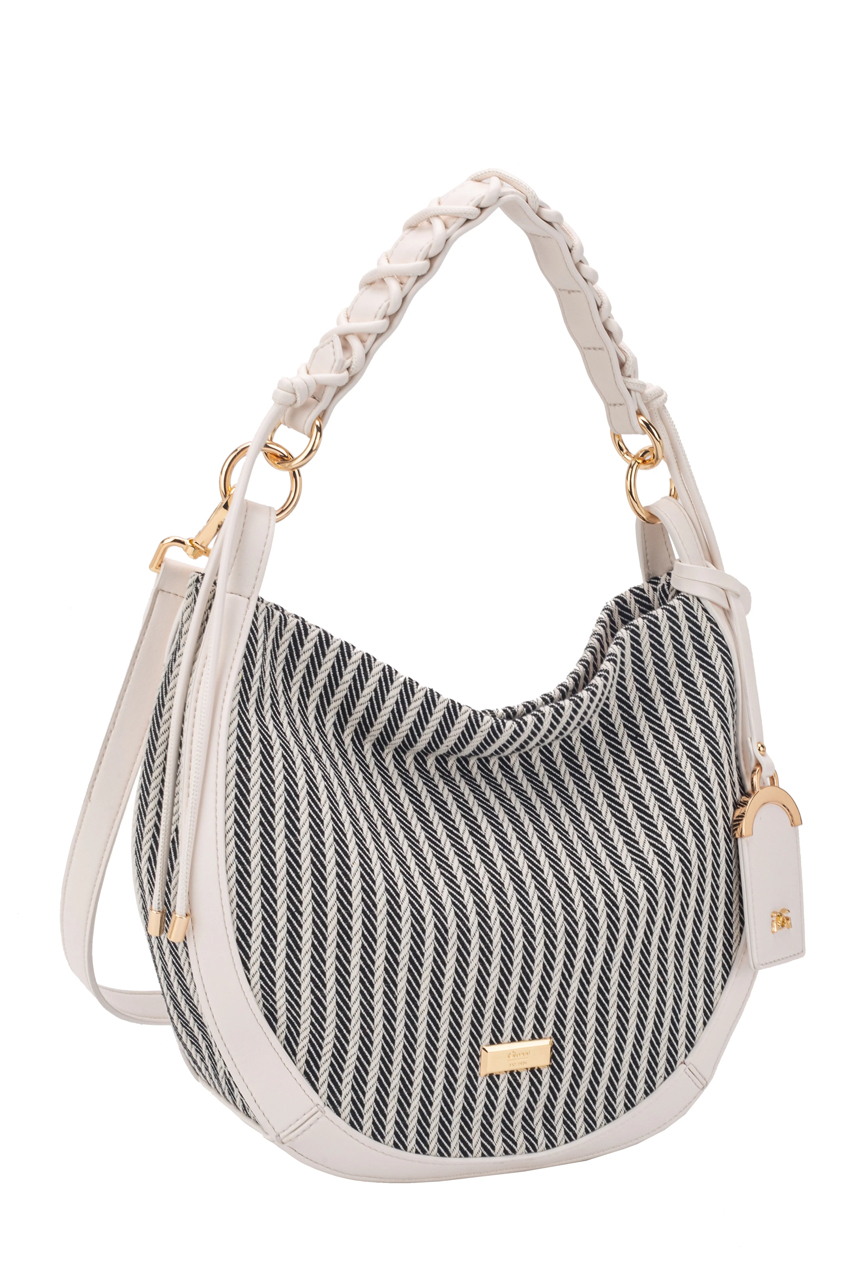 Striped Woven Curve Bag - Image 3