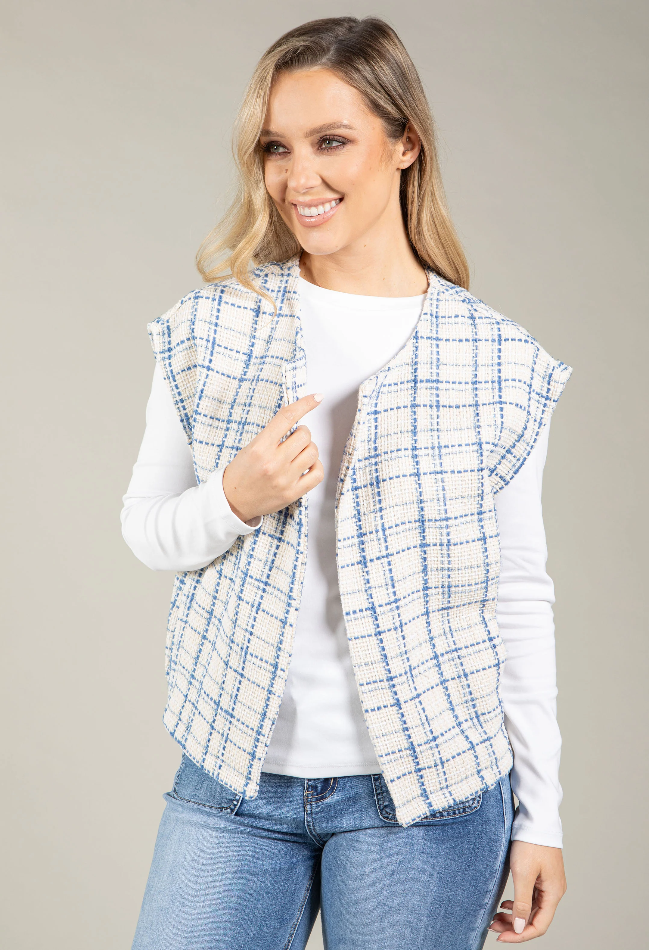 Tweed Open Front Vest - Image 6