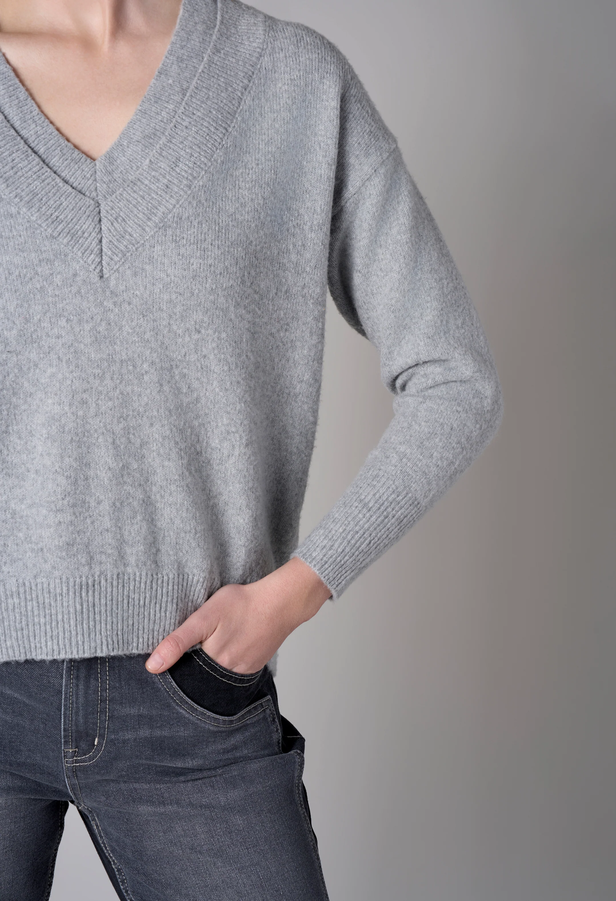 V Neck Knit Jumper - Image 2