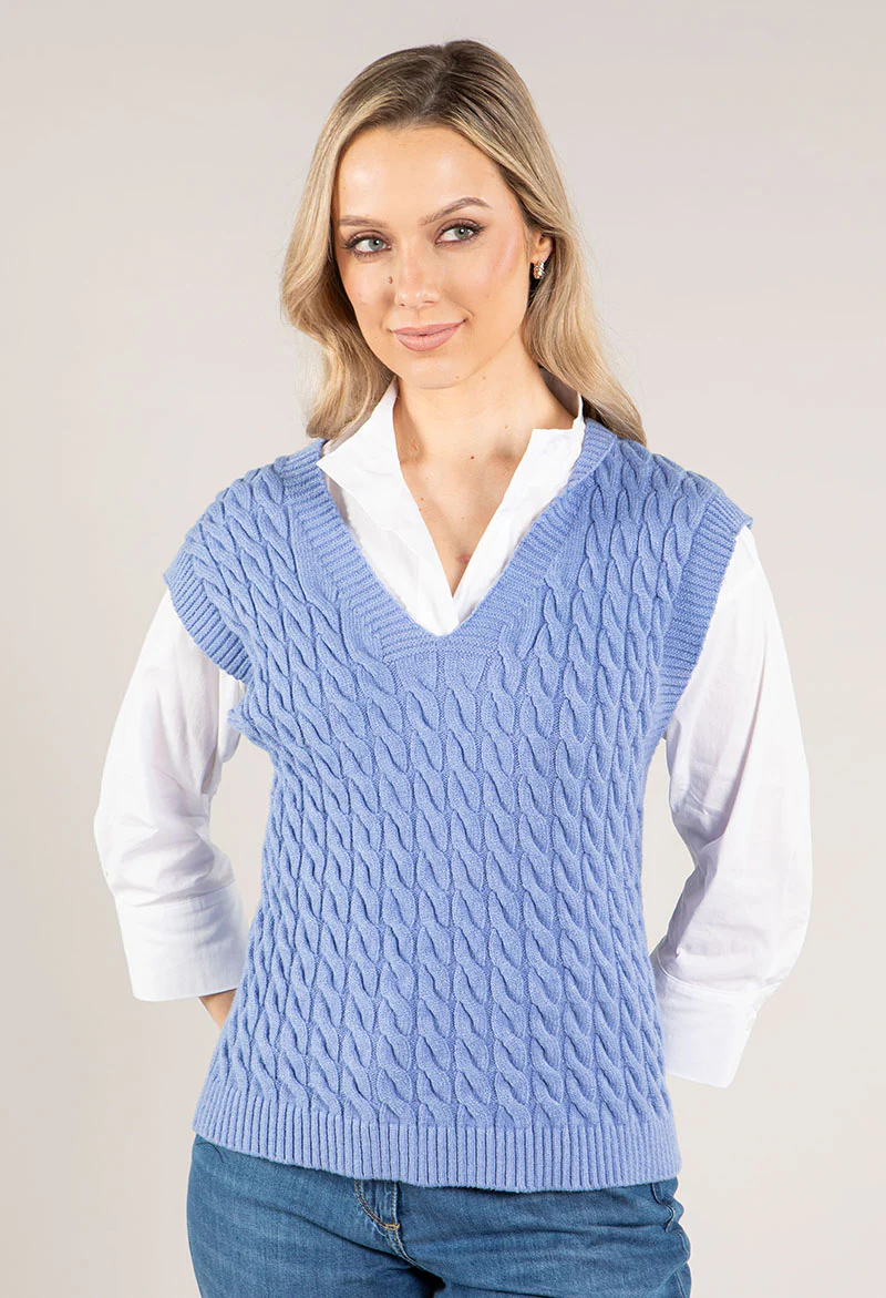 V Neck Soft Cable Knit Vest - Image 5